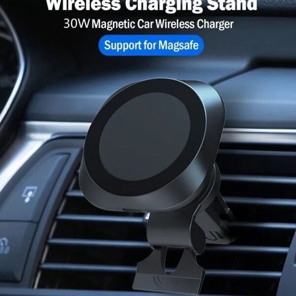 15W Magnetic Car Wireless Charger Mount Fast Charging Air Vent Magnet Car Phone Holder Stand for iPhone 14 13 12 Pro Max MacSafe