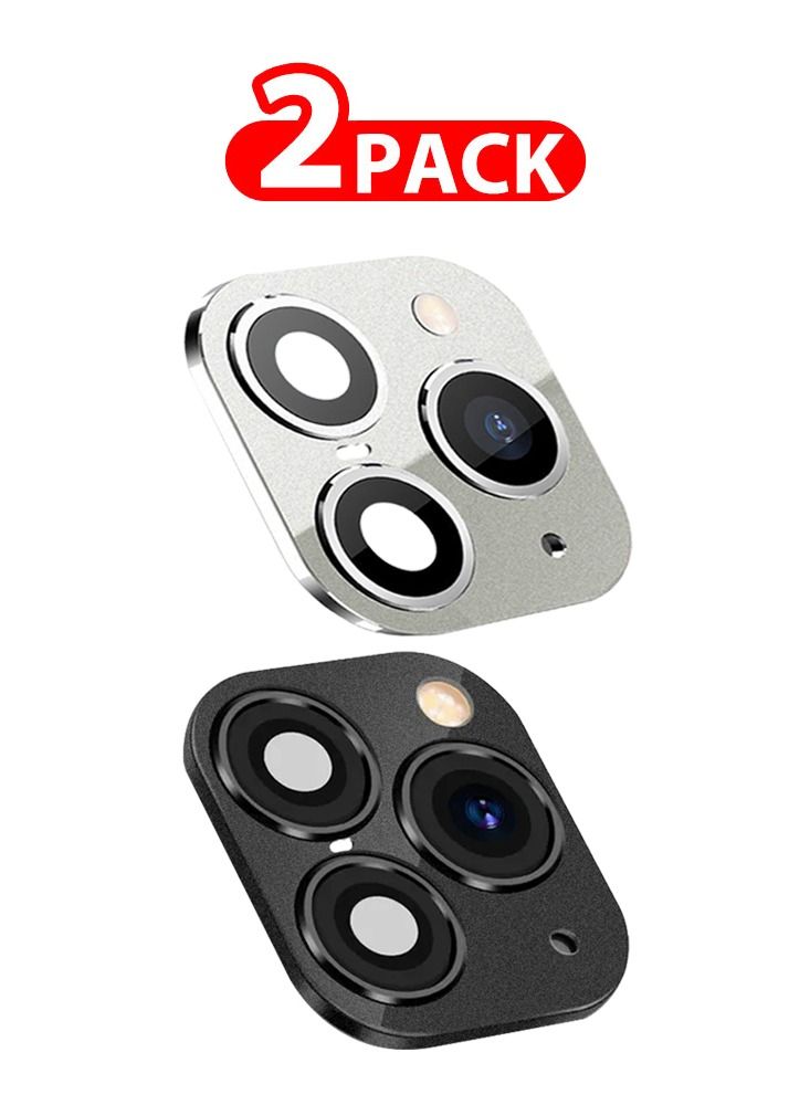 2 Pack For iPhone X/XS Duplicate Camera Lens to iPhone 11 Pro/11 Pro Max Black and Silver