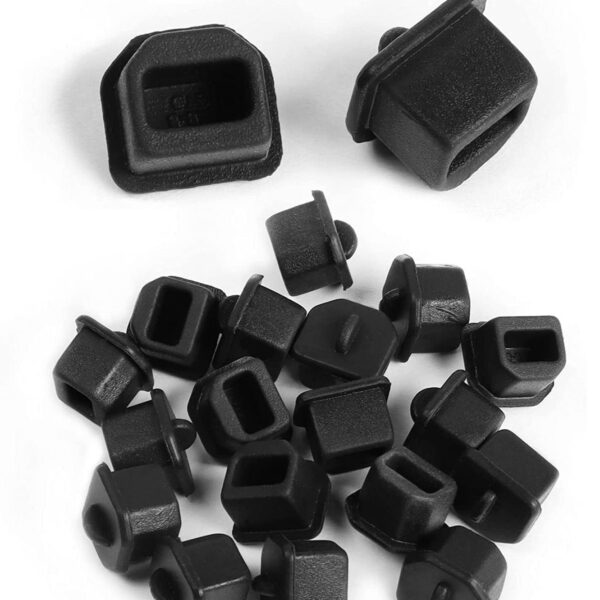 20pcs USB B Anti Dust Cap Cover Plugs USB B Female Dustproof Plug Soft Silicone Protector Black