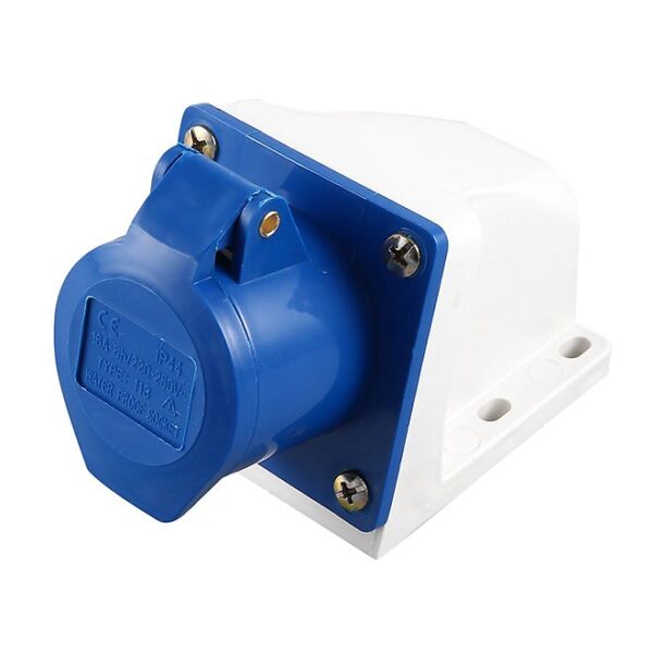 240V 16 Amp 3 PIN Industrial Plug Wall Socket Blue