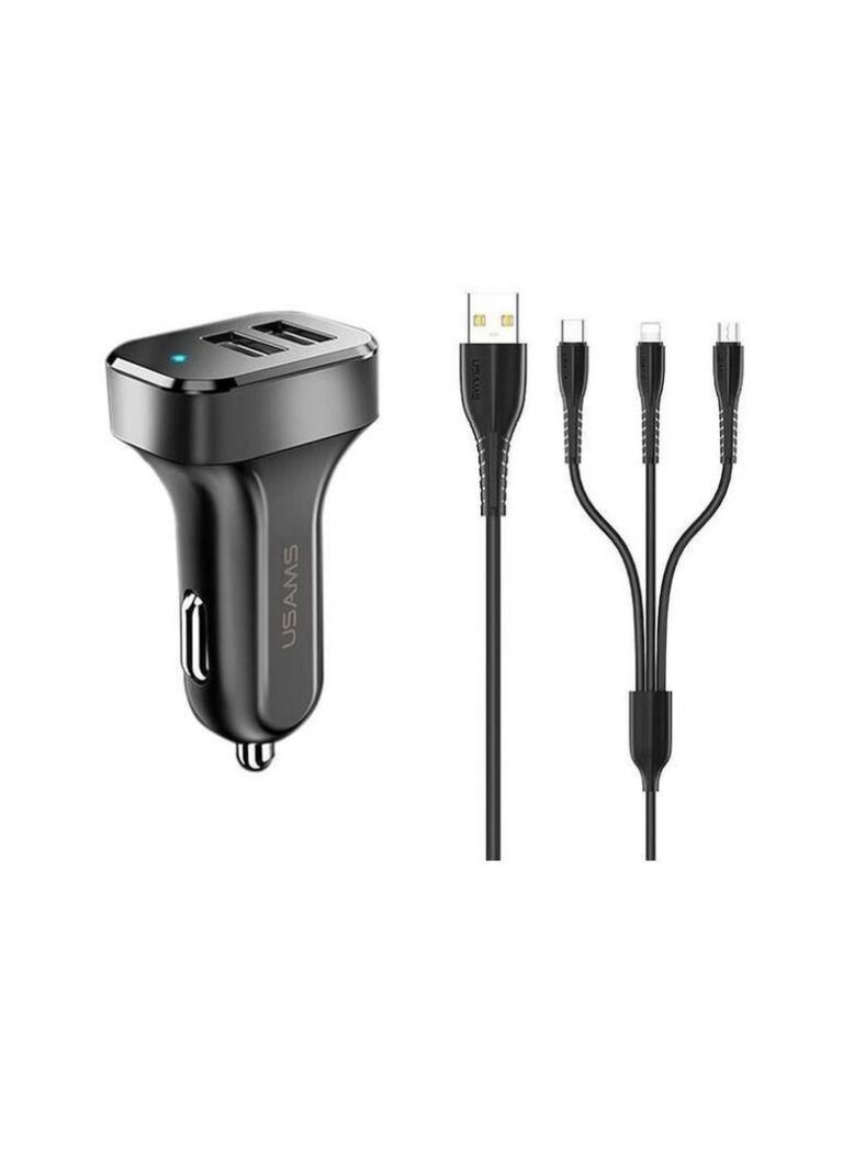 3 In 1 Car Charger Black