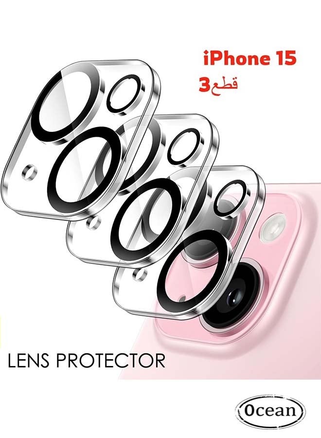 3 Pack For iPhone 15 / 15 Plus Camera Lens Protector