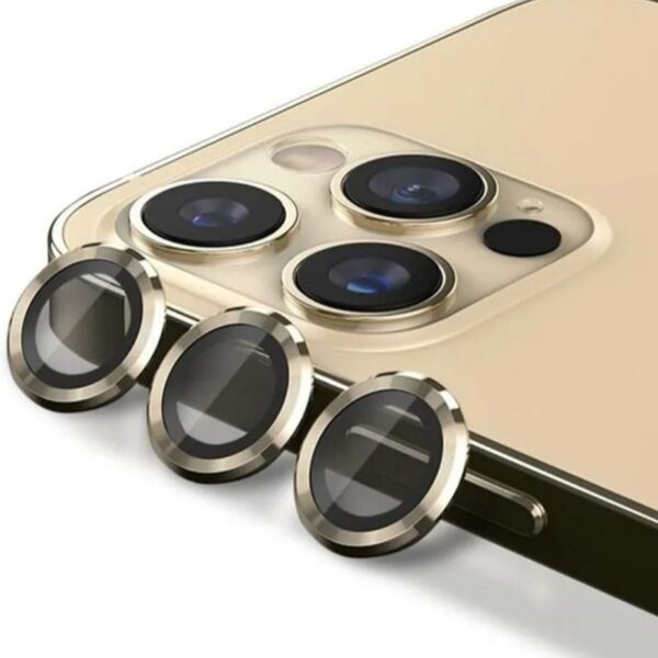 3pc iPhone 14 Pro Camera Glass Gold Protective Camera Lens Glass for iPhone 14 Pro Gold