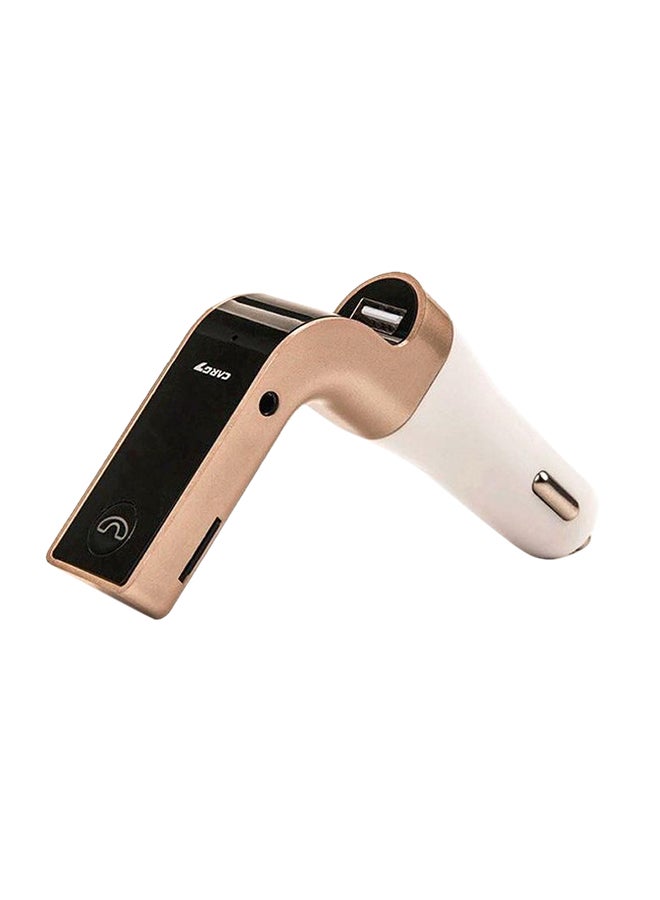 4-In-1 USB Car Charger With Inbuilt Media Player Gold/Black