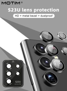 5 Sets Camera Lens Protector Compatible with Samsung Galaxy S23 Ultra Scratch-Resistant Ultra-Thin Tempered Glass with Aluminum Edge