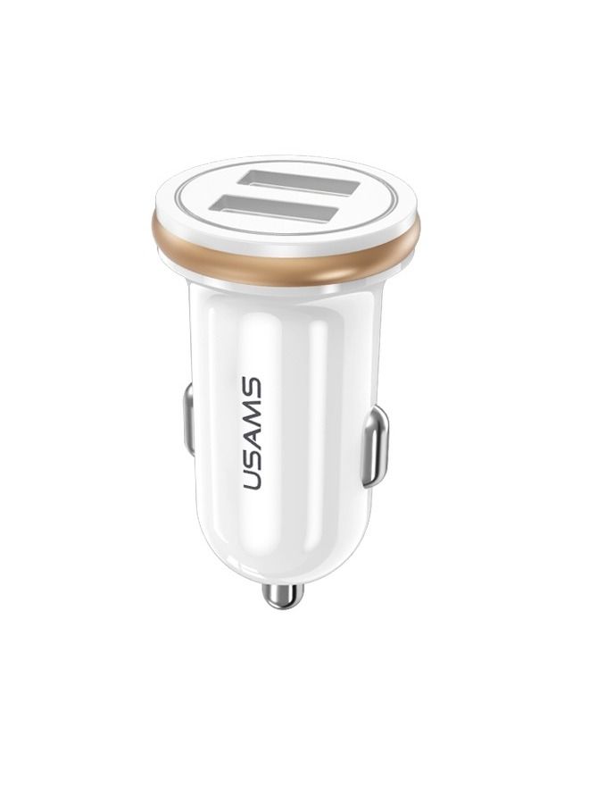 C4 Dual USB Mini In Turbo Car Charger With 2-USB 2.4A For Any Smart Mobile Phone /Tablet /Iphone