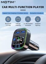 FM Transmitter Upgraded Bluetooth FM Transmitter Wireless Radio Adapter Car Kit with QC 3.1A USB Charger+ PD 30W Fast Charging Car Charger MP3 Player Support TF Card & USB Disk