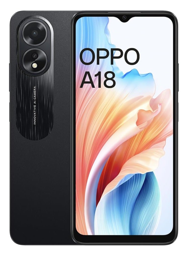 OPPO A18 Dual Sim 4Gb Ram 128Gb Rom Glowing Black 4G - International Version