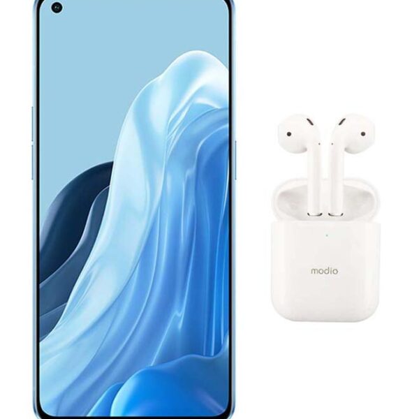 OPPO Reno 7 Pro 5G Dual SIM Startrails Blue 12GB RAM 256GB - Middle East Version With Modio 1 True Wireless Stereo Earbuds