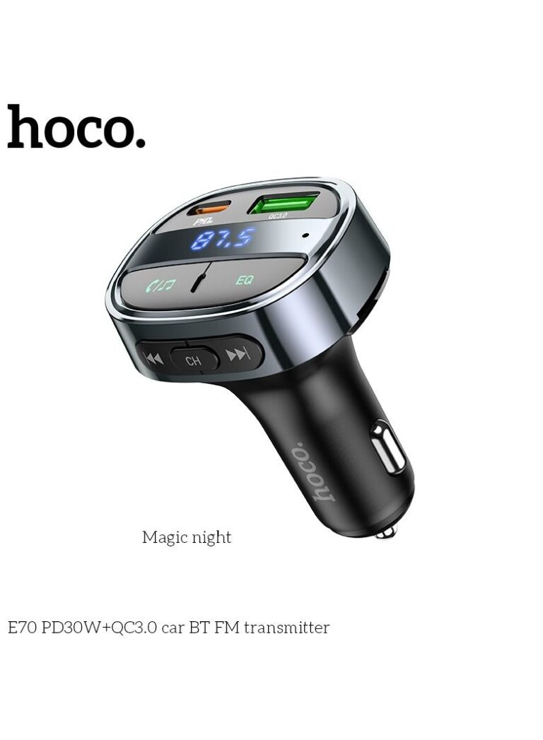 PD 30W Fast Car Charger With Super Sound BT FM Transmitter