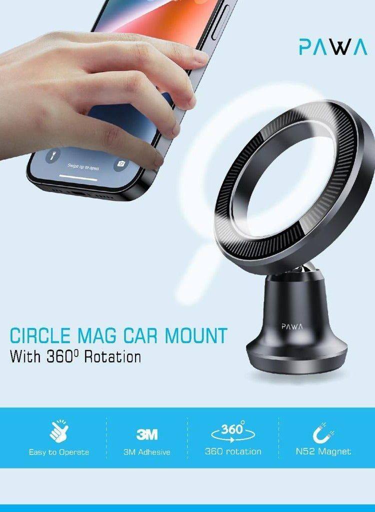 Pawa Circle Magnetic Car Mount with 360 Rotation