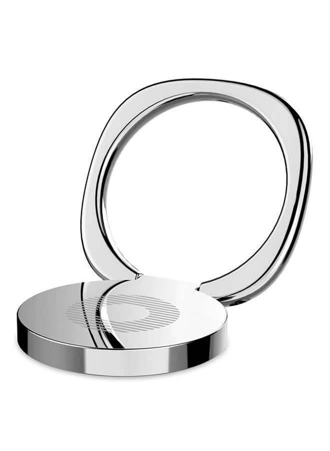 Privity Ultra thin Swivel Ring Phone Stand With Car Mount Buckle Bracket Silver