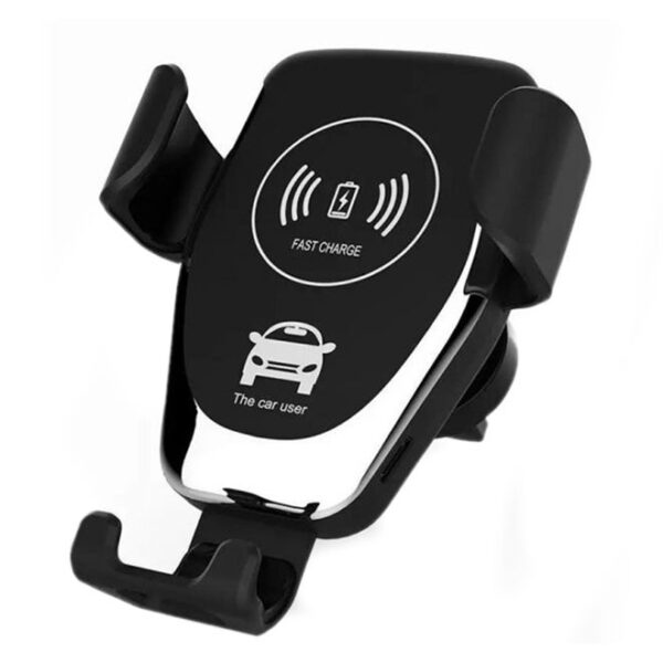 Qi Fast Wireless Car Charger With Car Phone Holder For Mobile Phones Black