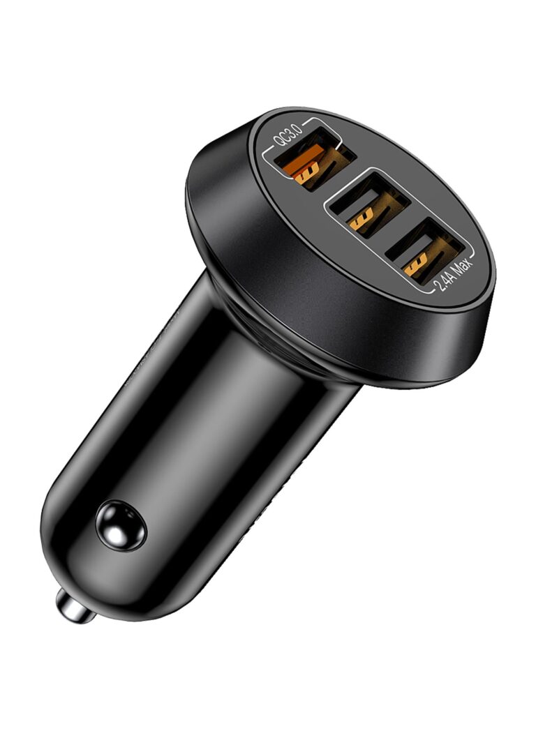 SMART Series Car Charger QC + USBx2 - Black