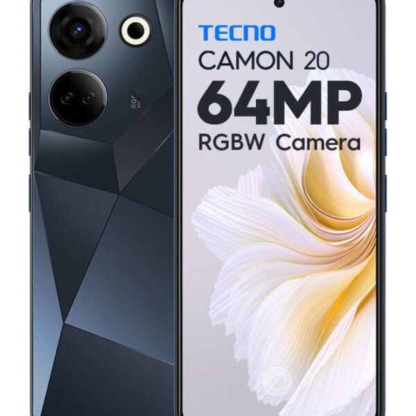 TECNO Camon 20 Dual SIM Predawn Black 8GB RAM 256GB 4G - Middle East Version