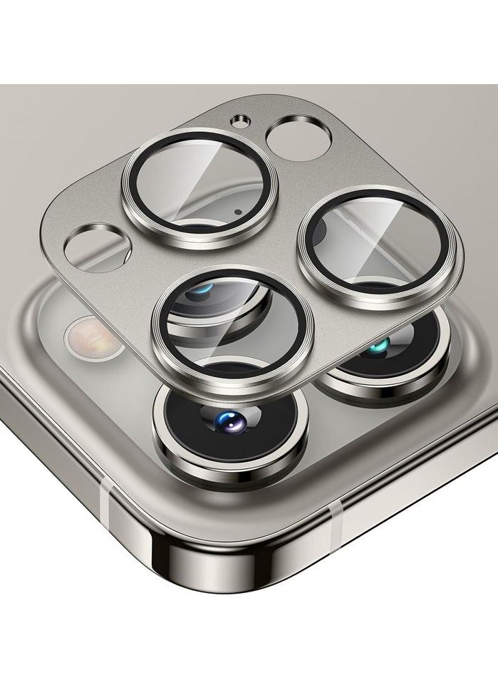 iPhone 15 Pro/15 Pro Max - titanium- Aluminium Camera Lens Protector【Case Friendly】Ultra-thin