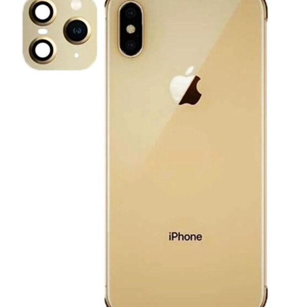 iPhone X Duplicate Camera Lens Camera Upgrade Protective Lens Change iPhone X to 11 Pro Gold