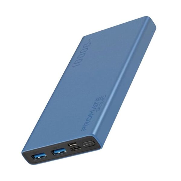 10000 mAh 10000mAh Compact Smart Charging Power Bank with Dual USB Output Blue