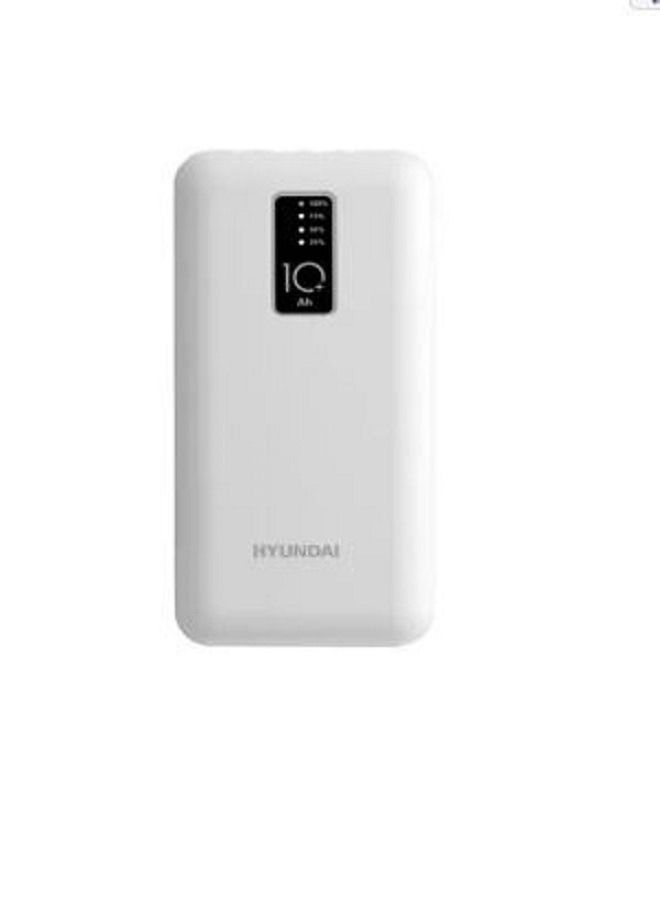 10000mAh Power Bank with Led Display Charging Status 3 in 1 White