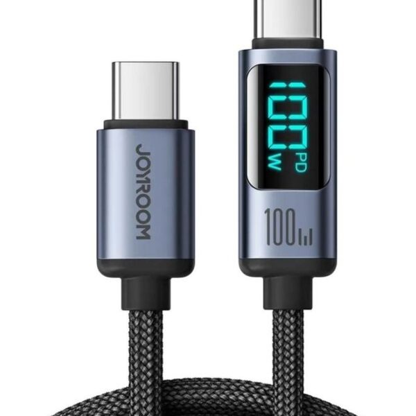 100W Usb C To Usb C Digital Display Cable Fast Charging Data Transfer Power Delivery For Samsung S21 Plus Huawei P30 Black