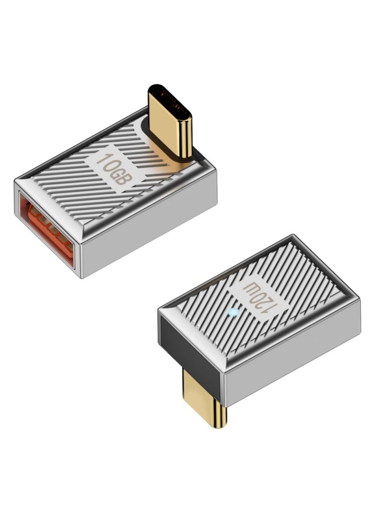 120W 90° Angle USB C to USB3.1 OTG Adapter