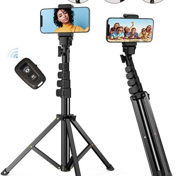 160CM Gimbal Stabilizer for Smartphone Extendable Selfie Stick Tripod with Wireless Remote Gimbal Stabilizer with Auto Balance Phone Holder for All Cell Phone