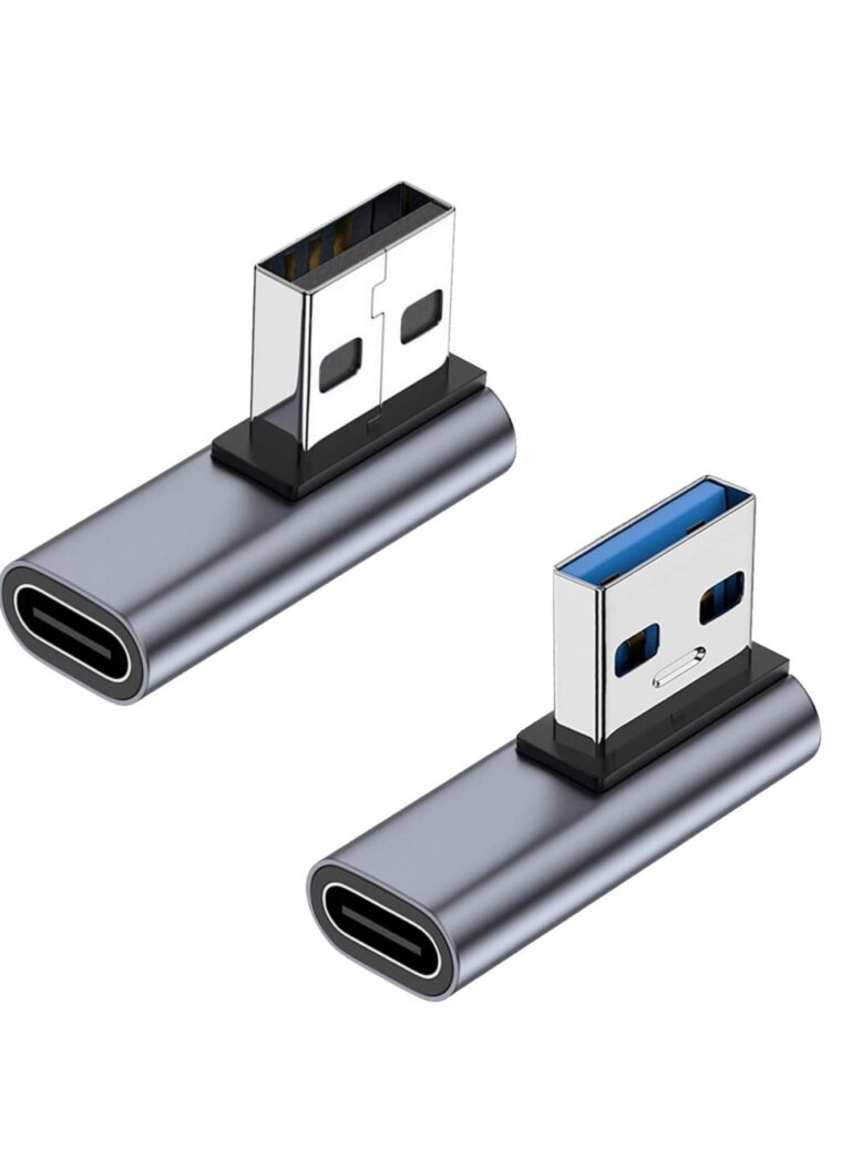 2 Pack 90 Degree USB C Female to USB Male Adapter