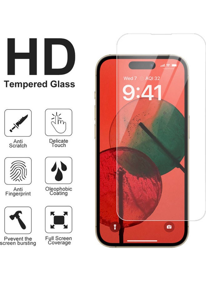 2 Pack iPhone 14 Pro Clear Screen Protector 6.1 Inch with Easy Installation Frame