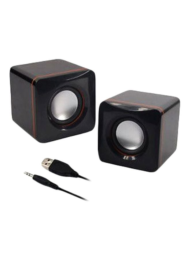 2-Piece Mini Portable Speaker Set Black/Grey