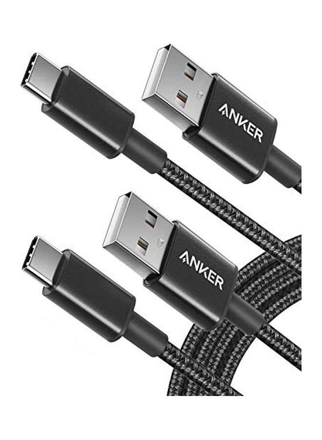 2-Piece USB C Cable Black/Silver