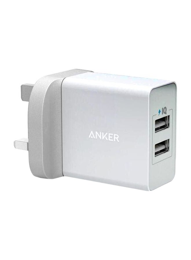 2-Port USB Charger With Micro USB Cable White