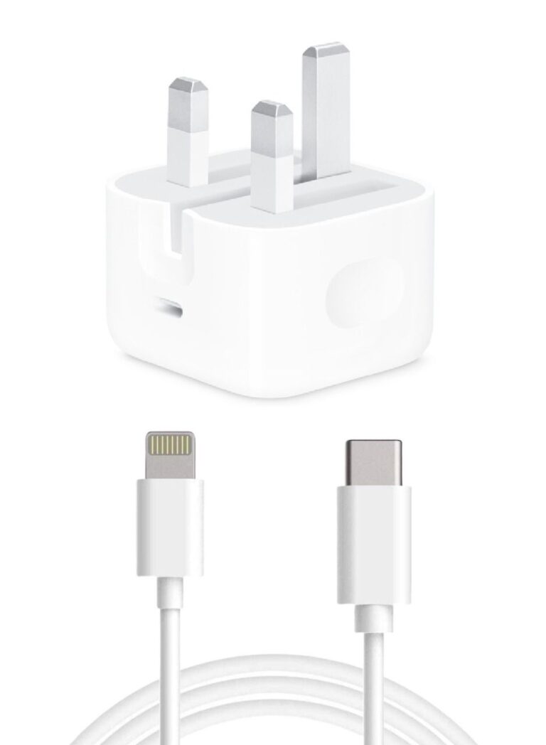 20W USB-C Power Adapter With Type-C To Lightning Cable White