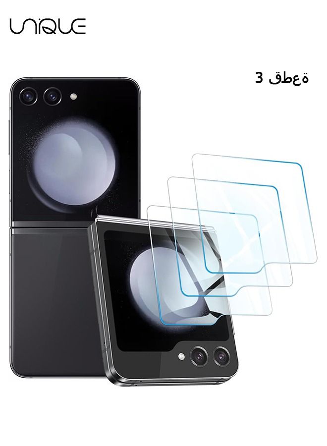 (3 Pack) Designed for Samsung Galaxy Z Flip 5 5G (Front Screen Only) Tempered Glass Screen Protector