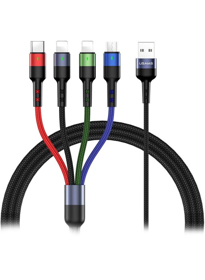 4-In-1Charging Cable Black/Blue/Green