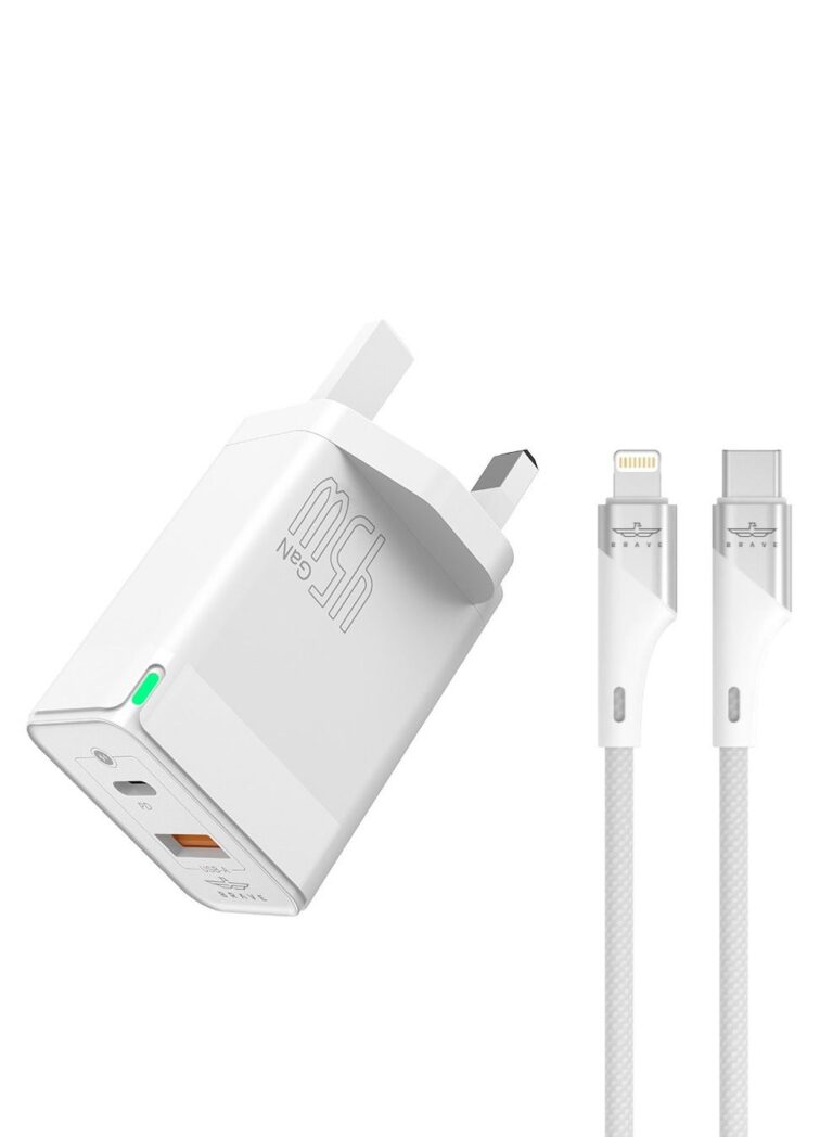 45W USB C Fast Charger GaN Compact Smart Travel Wall Charger 2-Port PD 3.0 Type C Power Adapter Compatible with iPhone 15 Pro Max/ Plus/14/13/12/Pro/11/XS/XR/X/8