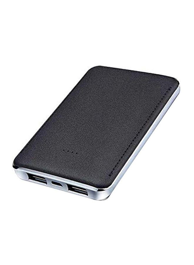 5000.0 mAh Portable Dual USB Power Bank Black/Silver