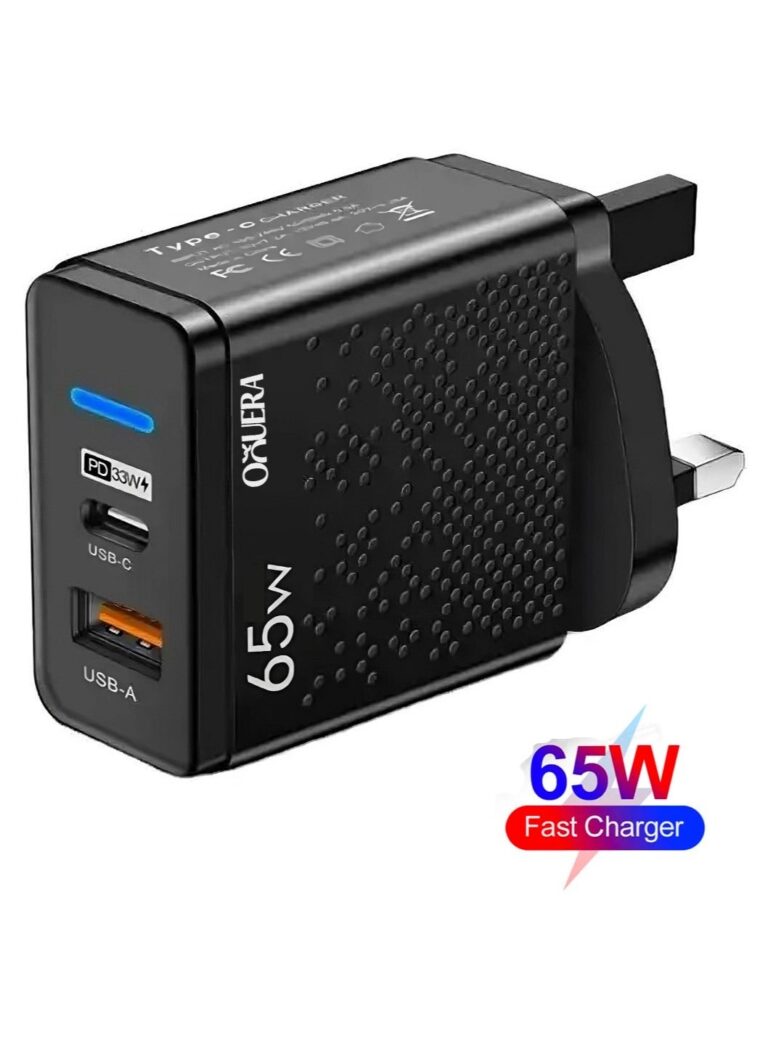 65W PD & QC 3.0 Fast Wall Charger Adapter for MacBook