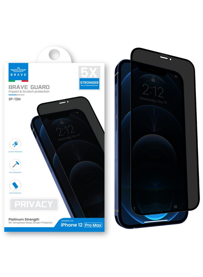 9H Privacy Full Coverage Screen Protector for iPhone 12 Pro Max 6.7-Inch