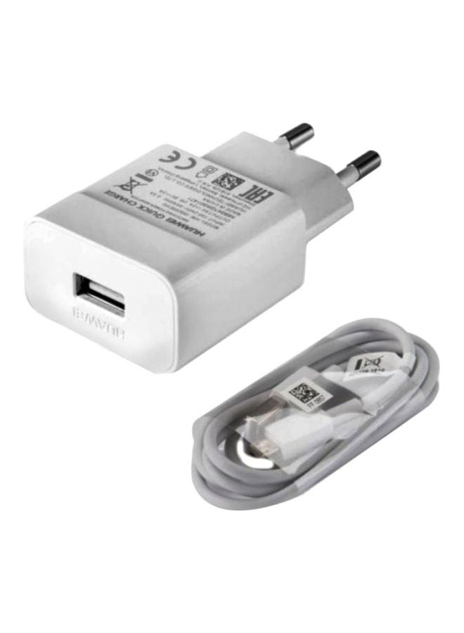 AC Fast Charger With Micro USB Cable White