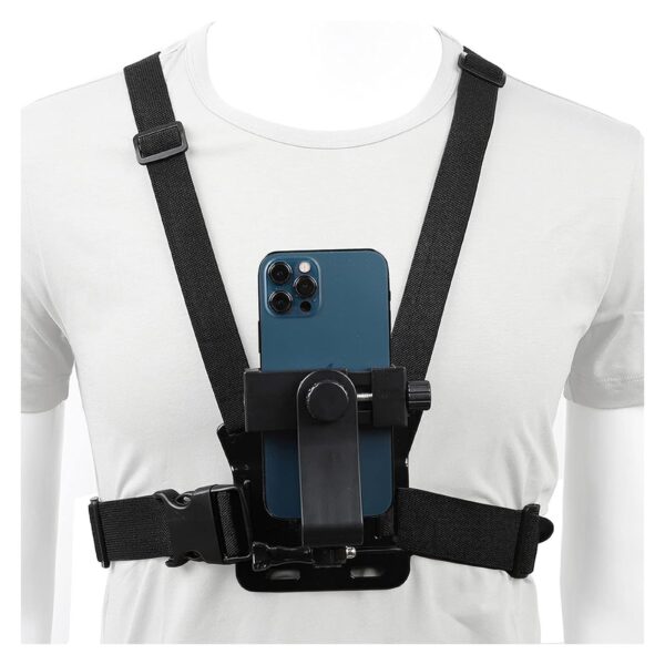 Adjustable Chest Mount Harness for Sport Camera Mobile Phone Stable Harness Strap Holder Mount for Outdoor Sports