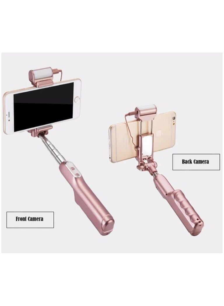 Bluetooth Selfie Stick With Bag Reflective Mirror & Led Light