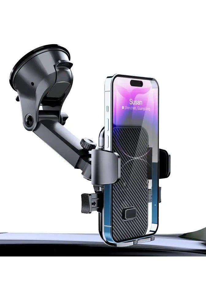 Car Phone Holder Dashboard Adjustable Car Mobile Stand Windshield Car Cradle Suction Compatible For iPhone 15 Pro Max - Car Mobile Holder