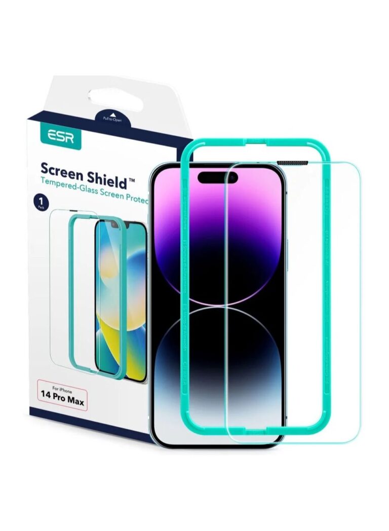 ESR 1 Pack Tempered Glass Screen Protector Compatible with iPhone 14 Pro Max with Easy Installation Frame Military Grade Protection Ultra Tough Scratch Resistant