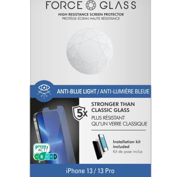 Force Glass iPhone 13 / 13 Pro Flat Anti Blue Light Screen protectors Lifetime Warranty