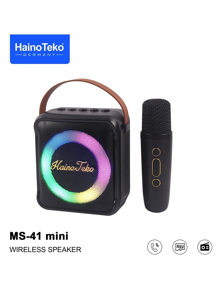 Haino Teko Germany MS 41 Mini Wireless Bluetooth Portable Speaker with Mic Black