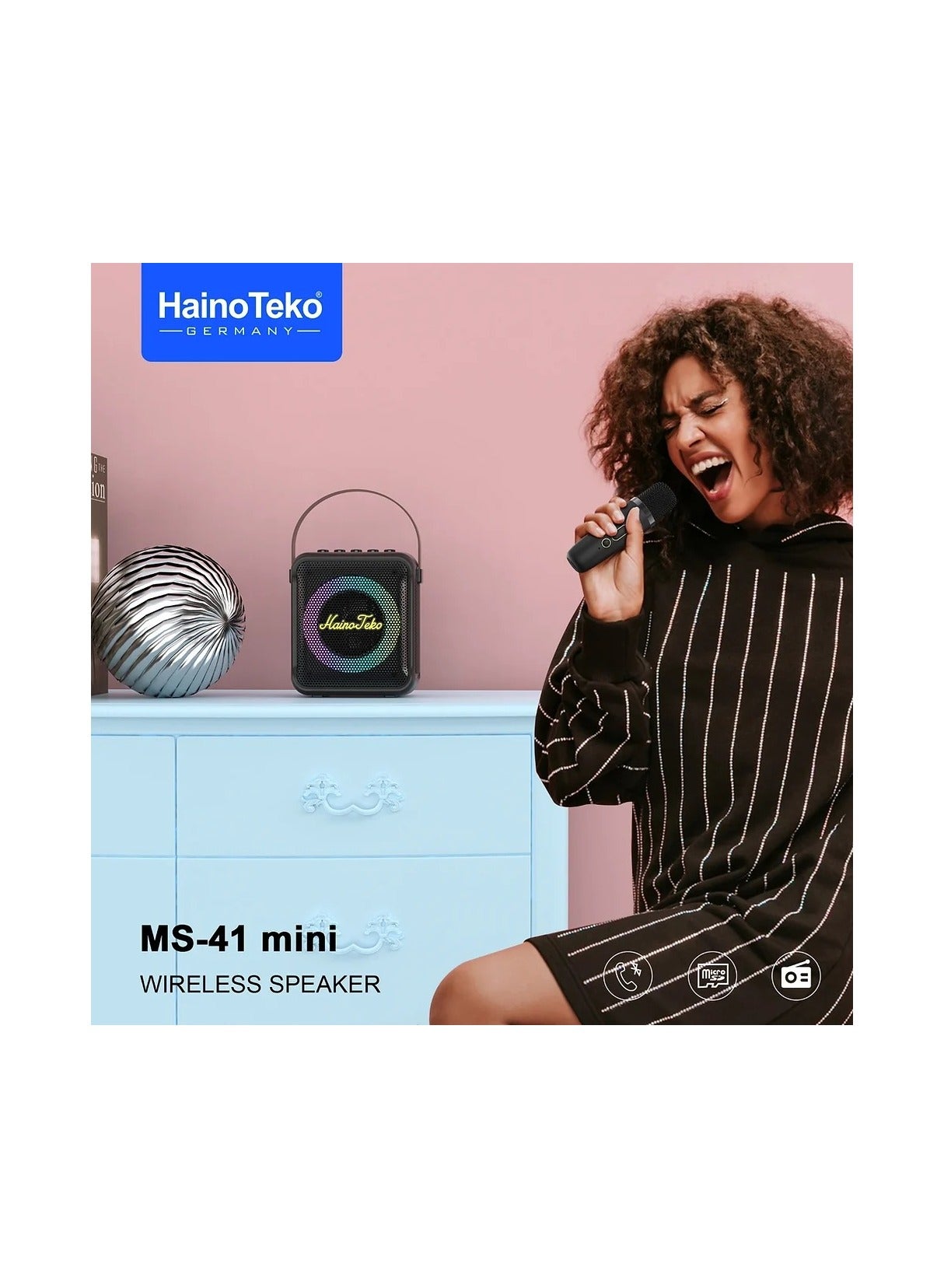 Haino teko MS-41 mini wireless speaker  with wireless mic