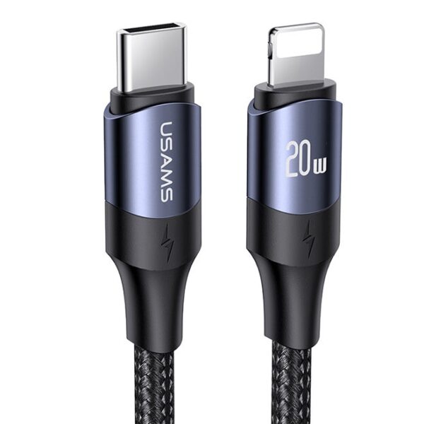 High Speed 20W USB Type-C To Lightning PD Fast Charging Cable 1.2M Black