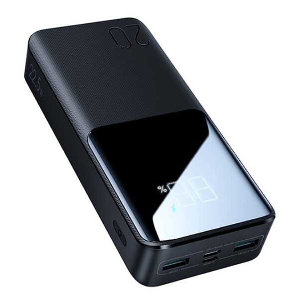 JR-QP192 20000mAh 22.5W Ultra Fast Charging Power Bank 2 Input 3 Output External Battery Pack Black