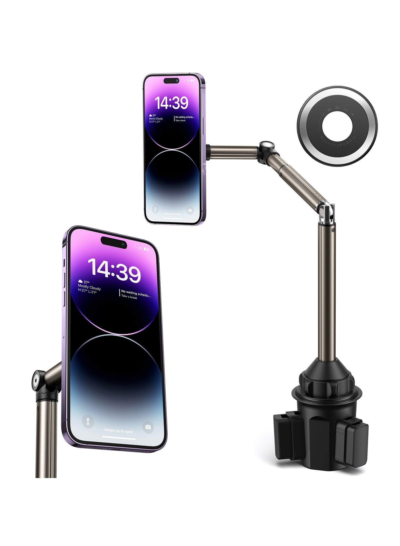 JSAUX Magnetic Cup Phone Holder for Car & Truck with Long Arm