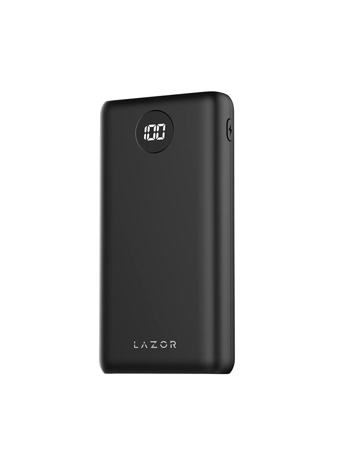 Lazor Vogue 20000mAh Power Bank LED Power Level Display Black